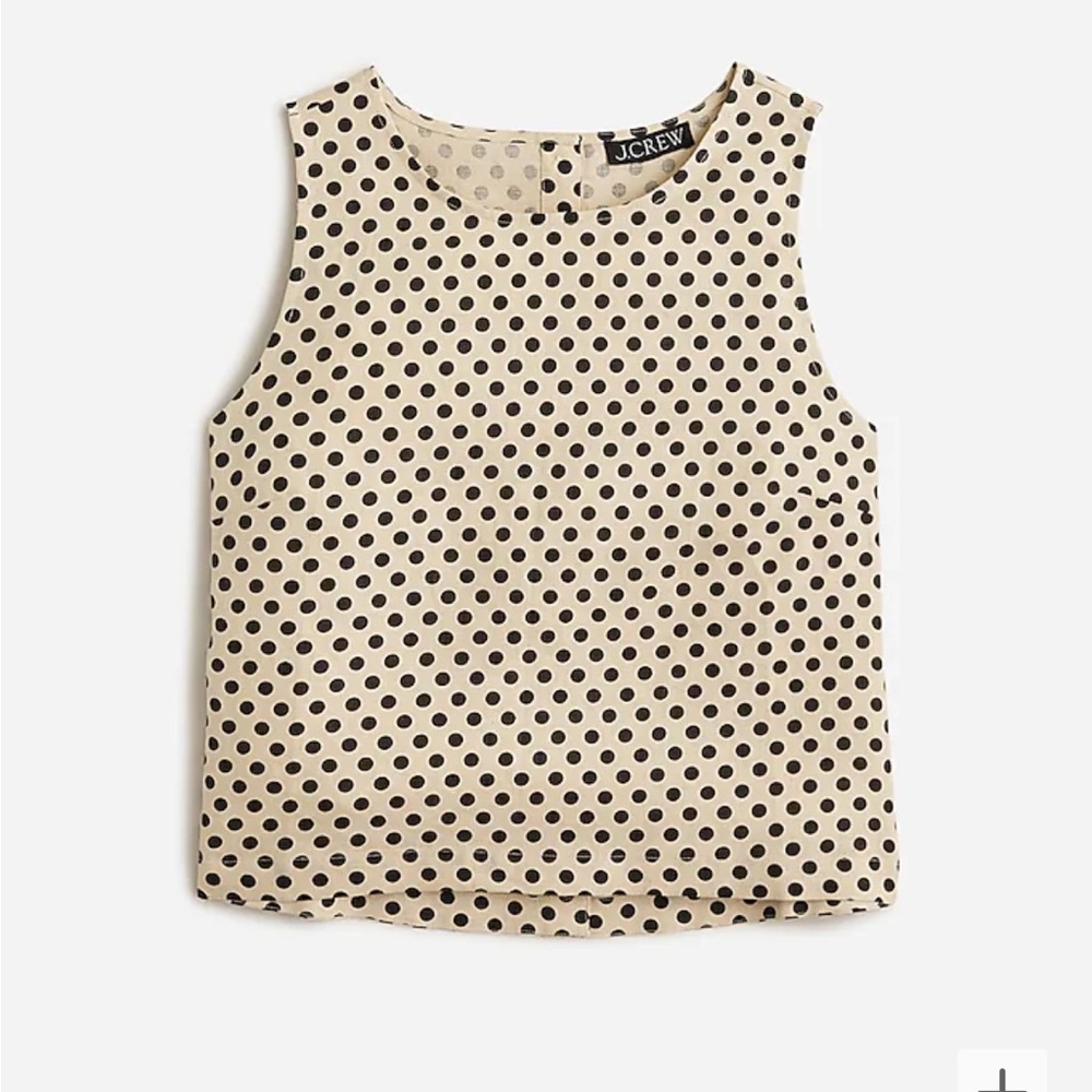 J. Crew Maxine button-back top in dot linen